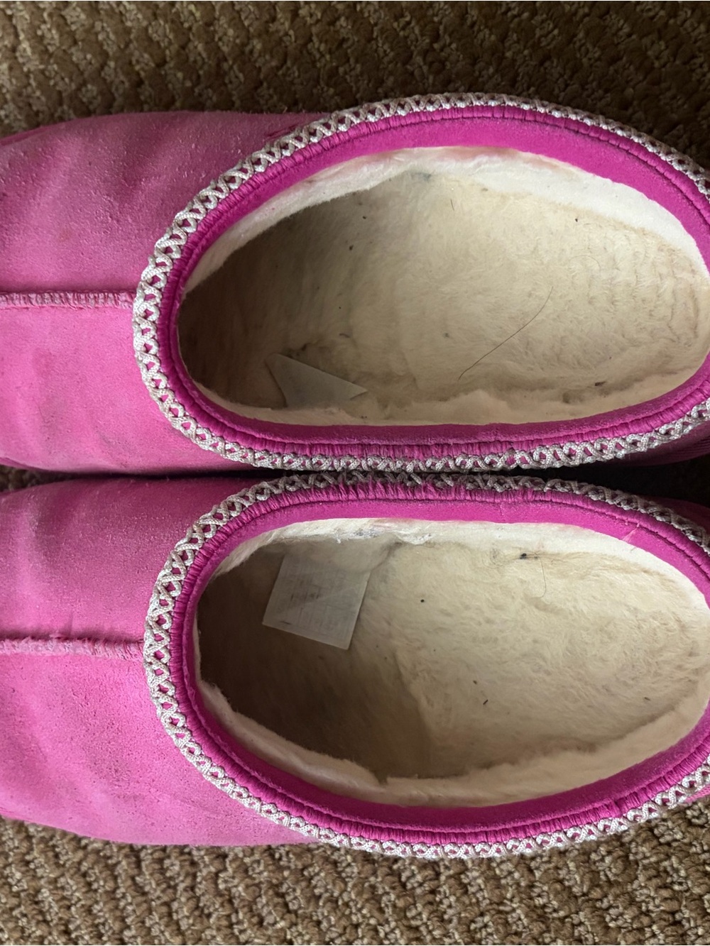UGG Hot Pink Shearling-Lined Slip-On Slippers